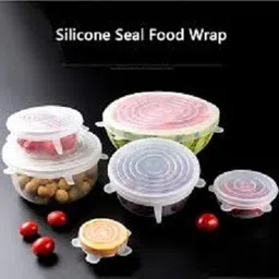 bcs traders 6 Pcs of Reusable Food Seal Wrap Different Size Stretch Covers for Kitchen Utensils, Bowls, Jars, Cans, Mugs 35.4 inch Lid Set image 2