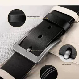 heneda Men Formal Black Artificial Leather Belt image 4