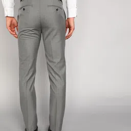 raymond Men Slim Fit Grey Viscose Rayon Trousers image 4