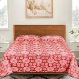 saral home Rust Floral 300 TC Cotton King Bedsheet-picture-21