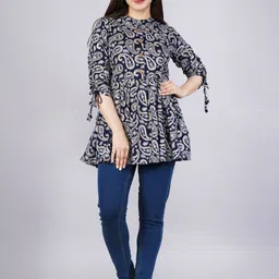 deepcreek Casual Regular Sleeves Floral Print Women Blue Top-picture-25