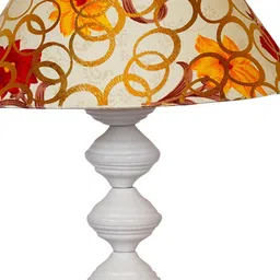 Red & Yellow Shade Table Lamp With Metal Base By Foziq image 3