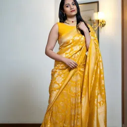 fabart cretion Woven Kanjivaram Pure Silk Saree image 5