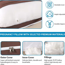linenovation Microfibre Solid Pregnancy Pillow Pack of 1 image 3