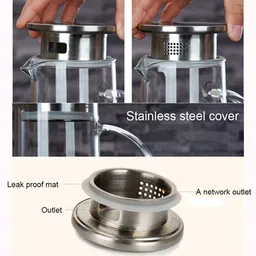 ajagiya mart 1.3 L Glass Water Jug image 3