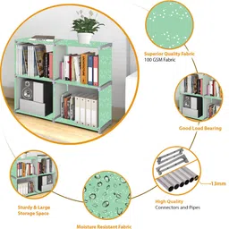 sb07 10 Layer Multipurpose Portable SpaceSaving Cloth/Shoe/Books Shelf Home & Office Metal Open Book Shelf image 3