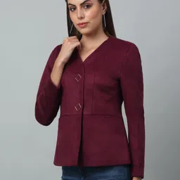 cantabil Women Solid Single Breasted Casual Blazer image 3