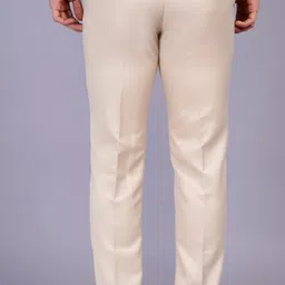 fubar Men Slim Fit Cream Viscose Rayon Trousers image 2