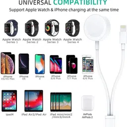 Muvit 2-in-1 Magnetic Charger | 15W Fast,USB, Travel, Non-Slip|For Phone&Aple Watch Charging Pad image 4