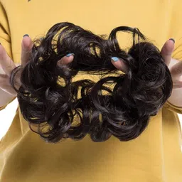 vvine Synthetic Bun, Natural Brown Juda ( Pack Of 2Bun) Hair Extension image 2