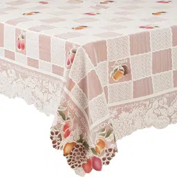 casa furnishing Polyester 6 Seater Floral Table Cover image 3