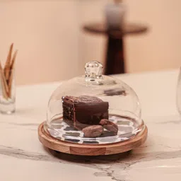 ireka homes Glass, Wooden Cake Server-picture-35