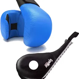 Combo of Double Sided Kick Pad and Martial Art Gloves Kicking Shield-image-59