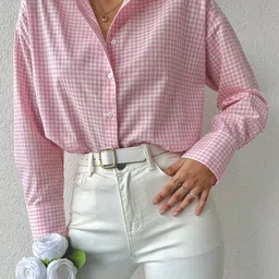 femibazaar Women Oversized Fit Checkered Casual Shirt-picture-27