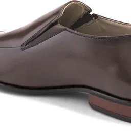 house of pataudi Men brown solid formal office wear round toe comfortable slip on moccasins loaf Loafers For Men image 5