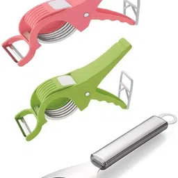 winger Multipurpose 2 in 1 Veg Cutter Cum Peeler Hand Cutter And Y-Shaped SS Peeler Kitchen Tool Set image 1