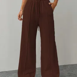 clothink india Women Solid Brown Track Pants image 1