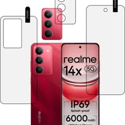 MOBKAVACH Front and Back Tempered Glass for Realme 14x 5G Red WITH CAMERA LENS PROTECTOR-picture-19