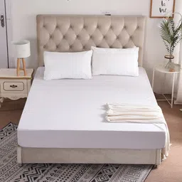luxurious life Double Size Fitted Terry Cotton Stretchable, Waterproof Mattress Cover-picture-27