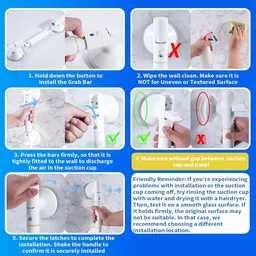 supvox Heavy Duty Suction Handrail Shower Grab Bar image 5