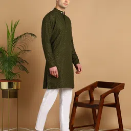 fubar Men Cotton Blend Kurta Pyjama Set image 3