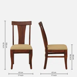 woodsworth from pepperfry Kentan Sheesham Wood Dining Chairs In Honey Oak Finish (Set Of 2 ) image 2