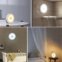 signy USB Rechargeable Motion Sensor White LED Lamp, Wireless LED Lamp, Pack of 2 Night Lamp image 2