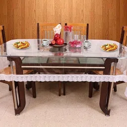 dasvilla PVC 6 Seater Self Design Table Cover image 2