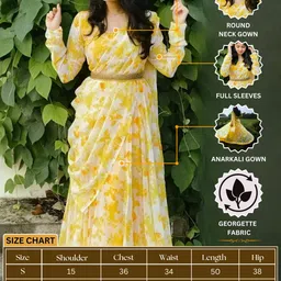 mdtrade Printed Georgette Stitched Anarkali Gown image 5