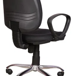 rajpura 803 Cushioned Low Back Revolving Chair with push back mechanism in Black Fabric Office Executive Chair image 5