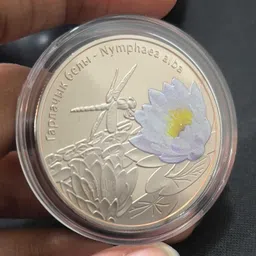vkcoins Belarus 10 Roubles 2012 The White Water Lily Beautiful Coloured With Capsool Modern Coin Collection image 3