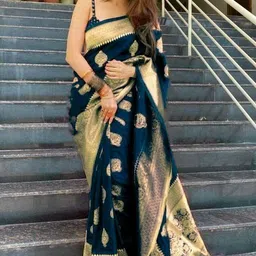 kuvarba fashion Self Design Banarasi Jacquard Saree image 1