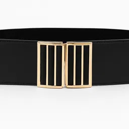 flora fab by rashmi Women Party, Evening, Casual, Formal Gold, Black Artificial Leather, Plastic, Fabric Belt image 2