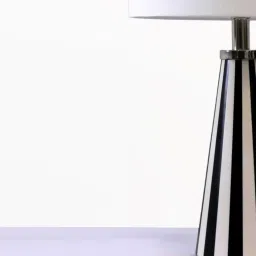 blitz home Cleo Resin Black & White Table Lamp with Cotton Linen Off White Shade image 5