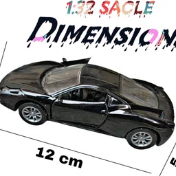 ruhani toys & gift gallery Diecast Metal Car Resembling Ferrari Model (1:32 Scale) - Black Car image 4