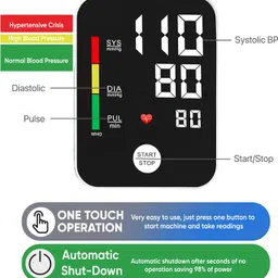 DR VAKU Rechargeable Digital BP Monitor for Upper Arm with Talking Function One-Touch Operation & Accurate Measurement Bp Monitor image 2
