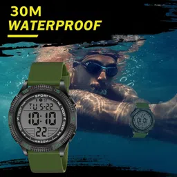 hala AeroSport Series Digital Watch - For Men HL1192_SkyPulse_Green_PU_DigitalMovement_OutdoorSport image 4