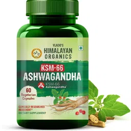 vlado's himalayan organics Ashwagandha KSM-66 (500 mg) I Stress Relief | Vitality Booster ( Pack of 1) image 1