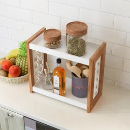 andecy Cup Kitchen Rack Multipurpose Rectangular Unique Design Utensils Kitchen Rack & Kitchen Holder Wood image 3