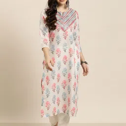 bkapparels Women Chikan Embroidery Viscose Rayon Straight Kurta image 5
