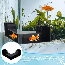 qpets Fish Hiding Cave L Shape Aquarium Corner Tunnel Shelter for Fish Tank Plastic Bone For Fish image 4