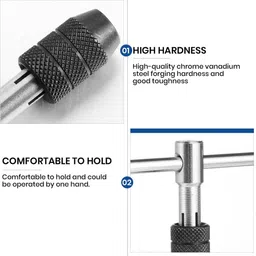 pkt 6PCS Adjustable Metric T-Handle Tap Wrench Set M6/M7/M8/M10/M12 Threading Tool Hand Tap Set Tap and Die Set Single Sided T Type Wrench image 2