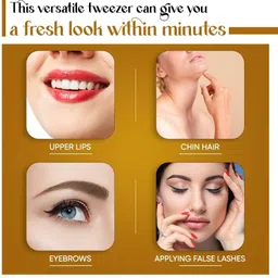 folello Square Tip Tweezer/Plucker with Rubber Grip, Suitable for Eyebrows image 5