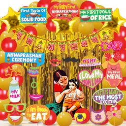 wobbox Annaprashan Props, Annaprashan Banner,Annaprashan Decoration Items(60Pc)(FP5744) Photo Booth Board-picture-27