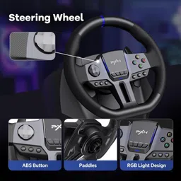 HG WORLD PXN V9 GEN2 Gaming Steering Wheel 270°/900° Rotation Racing Wheel Shifter Pedal with Multi-Platform Support,300 mm detachable driving wheel image 3