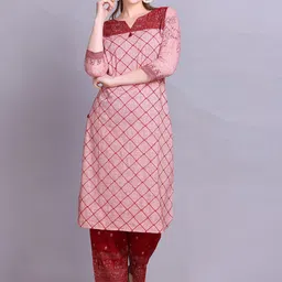 Elthia Embroidered Thread Work Pure Cotton Kurta With Palazzos-image-0