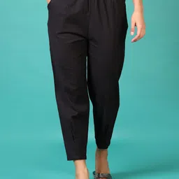 V-Mart Women Cotton Pleated Trousers image 1