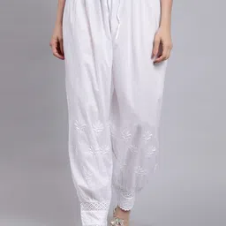 Seva Chikan Floral Embroidered Lucknowi Chikankari Afgani Salwar-image-36