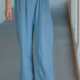 HOUSE OF JAMOTI Linen Regular Trousers-image-74