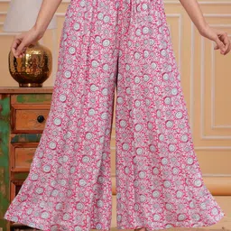 Meeranshi Women Ethnic Motifs Printed Flared Ethnic Palazzos-picture-22